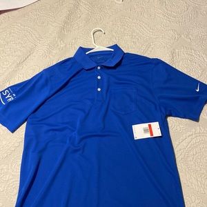 New with Tags Men’s Nike Blue Polo, Amazon corporate logo, size LG
